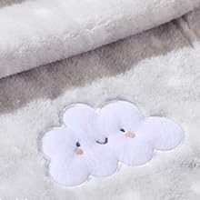 CREVENT 2Pcs 30''X40'' Cute Cozy Fluffy Warm Baby Blankets for Infants Toddlers' Bedding Crib Cot Stroller - Grey Cloud + Knit Animal Grey