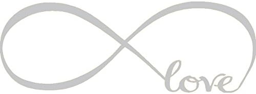 Wall Stickers Bedroom Decor Infinity Symbol Word Love Vinyl Art Decal (10'' X 28'', Silver)