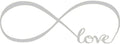 Wall Stickers Bedroom Decor Infinity Symbol Word Love Vinyl Art Decal (7'' X 22'', Silver)