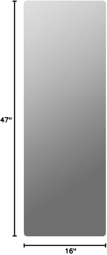 Hasipu Door Mirror Full Length, 47"x 16" Full Body Over The Door Hanging Wall Mounted Mirror for Bedroom, Living Room, Cloakroom, Round Black