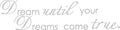 Picniva Silver 5'' X 24'' Dream Until Your Dreams Come True Wall Famous PVC Wall Sticker Decal Quote Art Vinyl