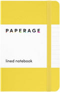 PAPERAGE Lined Pocket Journal Notebook, 1 Pack, (Yellow), 160 Pages, Small, 3.6 inches x 5.6 inches - 100 GSM Thick Paper, Hardcover