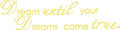 Picniva Yellow 7'' X 28'' Dream Until Your Dreams Come True Wall Famous PVC Wall Sticker Decal Quote Art Vinyl