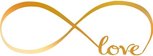 Wall Stickers Bedroom Decor Infinity Symbol Word Love Vinyl Art Decal (7'' X 22'', Gold (Chrome Mirror))