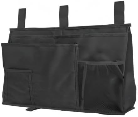 Joyfulife Bedside Caddy - Bunk Bed Organizer, Hanging Storage Bag with 8 Pockets for Dorm Rooms, Hospital Beds, Camping - Black