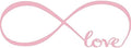 Wall Stickers Bedroom Decor Infinity Symbol Word Love Vinyl Art Decal (10'' X 28'', Pink)