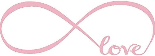 Wall Stickers Bedroom Decor Infinity Symbol Word Love Vinyl Art Decal (10'' X 28'', Pink)