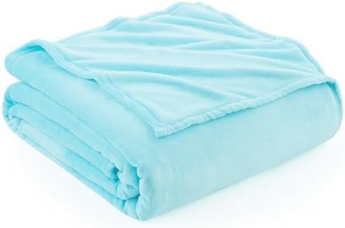 Hansleep Fleece Robin Egg Blue Throw Blanket, Super Soft Blanket Flannel Fuzzy Plush Cozy Blanket for All Seasons, Robin Egg Blue, Throw 50x60 Inches