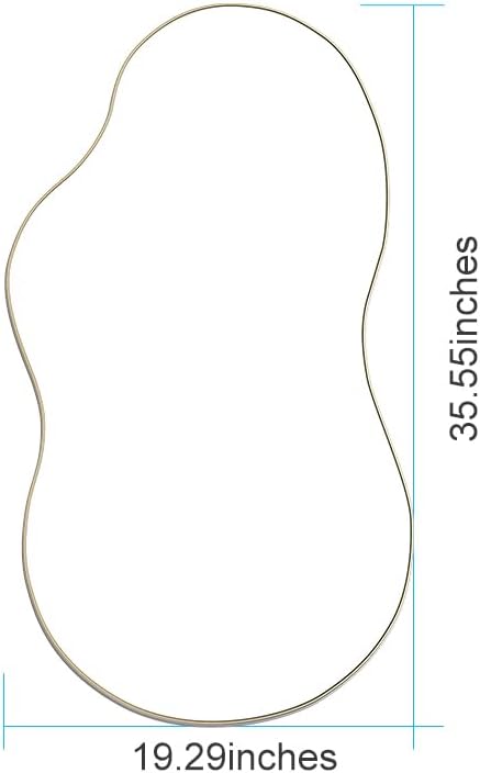 Itrue 20×36 Inch Irregular Wall Mirror, Brushed Gold Metal Framed Asymmetrical Bathroom Mirror, Silver-Backed HD Tempered Glass Vanity Mirror for Over Sink, Living Room, Entryway