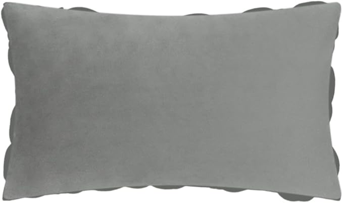 KINGROSE Handmade 3D Flower Accent Pillow Cover Decorative Throw Pillow Case Solid Soft Cushion Covers Velvet 12 x 20 Inches Grey