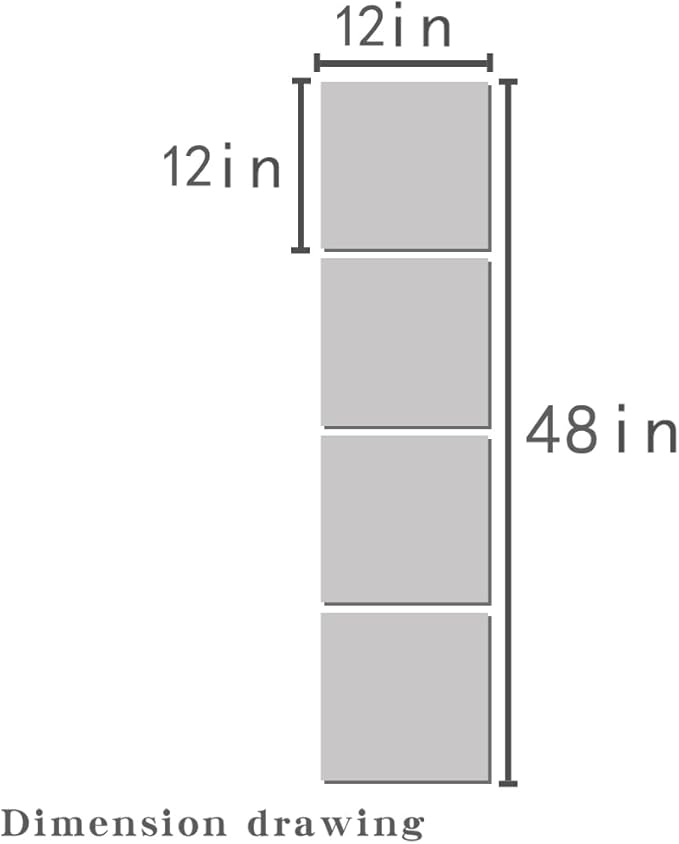 4 Pack Acrylic Mirrors for Wall,8 x 8 Inch Self Adhesive Frameless Small Mirror Tiles, Flexible Plastic Mirror Sheets for Bedroom Home Gym Door (12 * 12 inch)