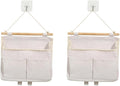 Bedside Caddy 2 Pcs Bed Organizer Storage Bags Over Door Hanging Storage Pouches with Pockets and Hooks for Bunk