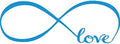 Wall Stickers Bedroom Decor Infinity Symbol Word Love Vinyl Art Decal (12'' X 33'', Blue)