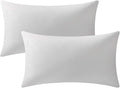 DEZENE Lumbar Pillow Covers 12x20 Ivory White (No Inserts) : Pack of 2 Cozy Soft Velvet Rectangular Modern Luxury Decorative Throw Pillow Cases for Sofa Couch Living Room Bed Home Decor