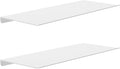 MKO 12" Floating Shelves for Wall, Small Metal Wall Mounted Shelf for Bathroom, Bedroom, Living Room, Kitchen, Little Hanging Shelves for Books/Storage/Room Decor 2 Packs, White