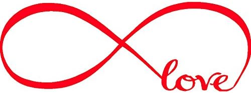 Wall Stickers Bedroom Decor Infinity Symbol Word Love Vinyl Art Decal (12'' X 33'', Red)