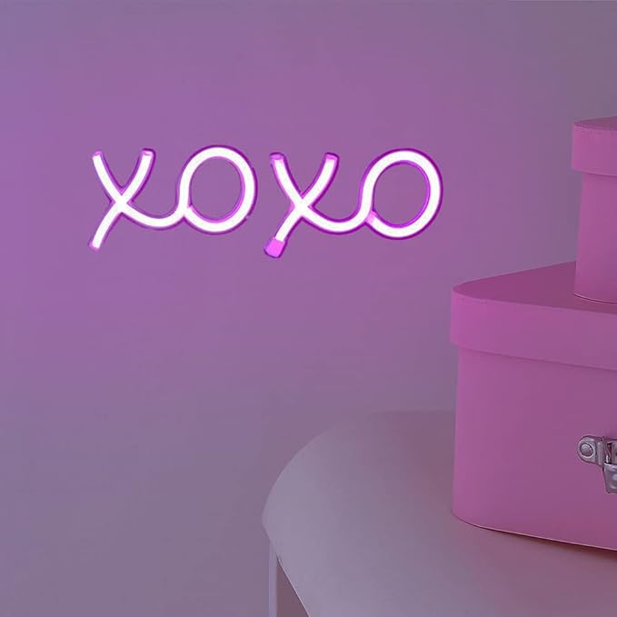 Ulalaza Neon Light Sign LED XOXO Night Lights USB Operated Decorative Marquee Sign Bar Pub Store Club Garage Home Party Decor