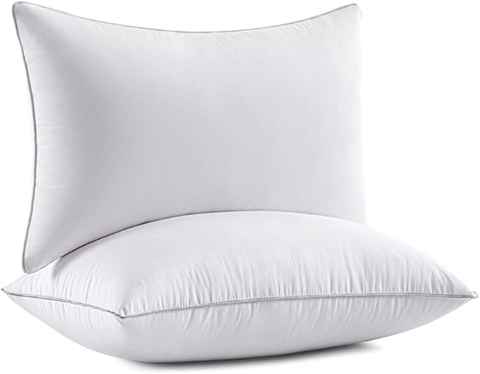 MIULEE Queen Bed Pillows 20 x 30 Pillow Inserts (Set of 2) -Decorative Throw Pillow Inserts with 100% Cotton Covers Rectangle Queen Size for Bed Couch