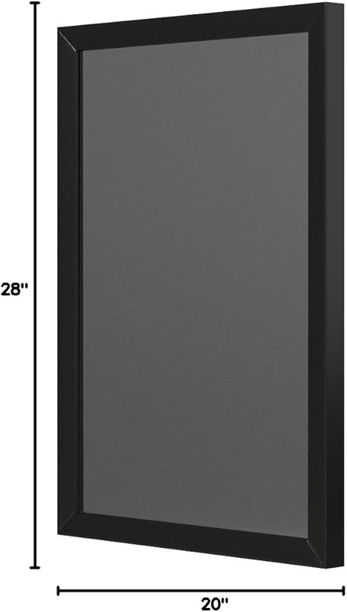Amazon Basics Rectangular Wall Mount Mirror for Bedroom, Living Room, Entryway, Standard Trim, 20" x 28", Black