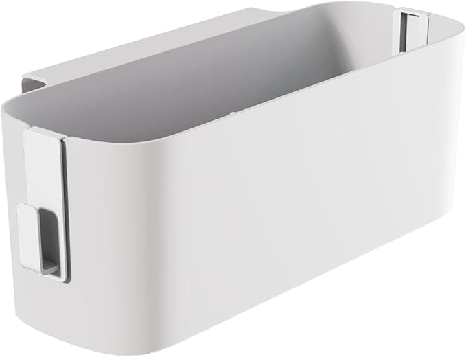BFYDOAA Bedside Caddy Hanging Basket Organizer with Hooks,Plastic Tissue Box Desktop Storage Box for Dorm Bunk Beds Hospital Bed Office (White)