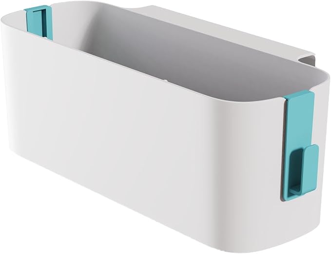 BFYDOAA Bedside Caddy Hanging Basket Organizer with Hooks,Plastic Tissue Box Desktop Storage Box for Dorm Bunk Beds Hospital Bed Office (Green)