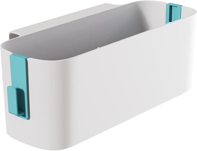 BFYDOAA Bedside Caddy Hanging Basket Organizer with Hooks,Plastic Tissue Box Desktop Storage Box for Dorm Bunk Beds Hospital Bed Office (Green)