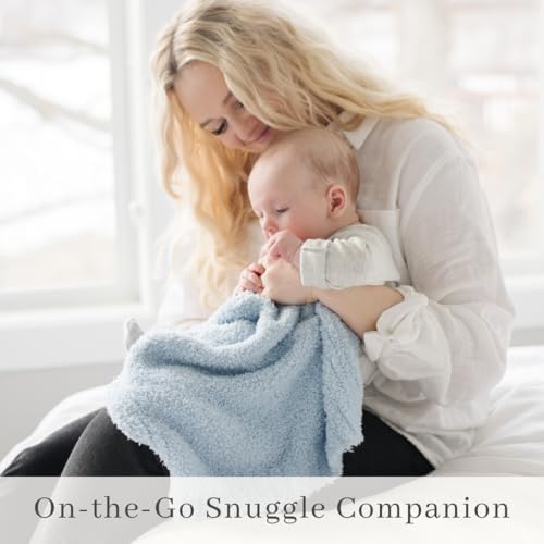 SARANONI Bamboni Baby Blanket | Luxury Plush Super Soft Blanket | Breathable Comfort Infant Baby Blankets for Boys & Girls | Light Blue, Mini - 15” x 20”