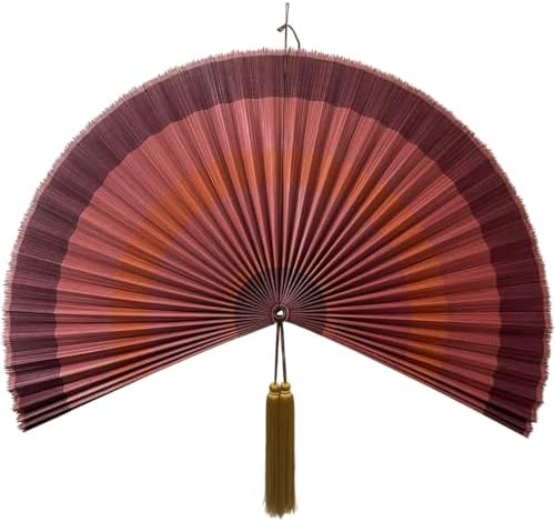 ChumDecor Fan Wall Decor,Japanese Chinese Wall Fans Decor, Boho Hanging Headboard,Decorative Folding Fan for Over Bed Decorations (Terracotta, 60inch)