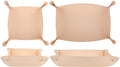 2PC Leather Valet Tray Organizer, Desk Organizer Tray Or Candy Holder, Practical Storage Tool for Travel, Home Or Office (Apricot, Large+Extra Large)