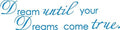 Picniva Blue 5'' X 24'' Dream Until Your Dreams Come True Wall Famous PVC Wall Sticker Decal Quote Art Vinyl