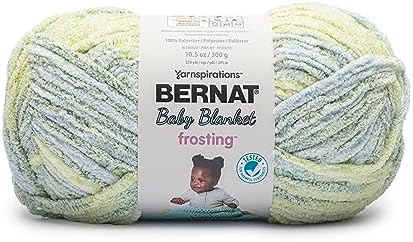 Bernat Baby Blanket Frosting Meadow Yarn - 1 Pack of 10.5oz/300g - Polyester - #6 Super Bulky - 220 Yards - Knitting & Crochet