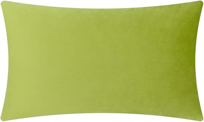 KINGROSE 3D Flower Throw Pillow Cover Floral Decorative Pillowcase Soft Cushion Cover for Bed Couch Sofa Living Room 12 x 20 Inches Velvet Green
