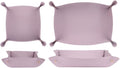 2PC Leather Valet Tray Organizer, Desk Organizer Tray Or Candy Holder, Practical Storage Tool for Travel, Home Or Office (Purple, Large+Extra Large)