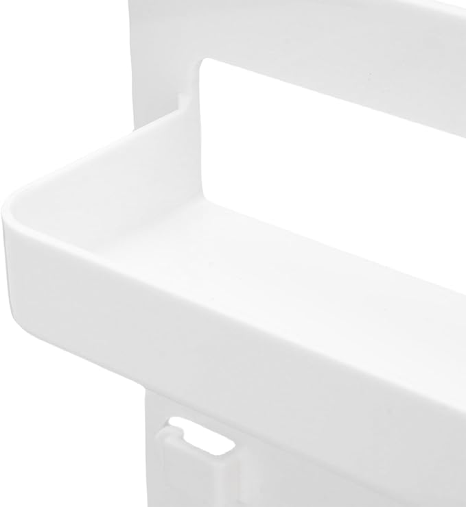 Ejoyous Bedside Shelf Wall Mount, Adhesive Phone Holder Organizer with Hooks and Cable Clips On Dorm Room, Wall Storage for Glasses Remote Earphone Cell Phone Charger Keys Snacks (White)