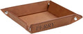 PrintSupremacy Faux Leather Valet Tray, Bedside Leatherette Tray Organizer Storage Great For Keys Phones Cards Watches and Coins, catchall Tray For Home And Office (Custom Text)