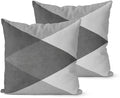 Modern Geometric Throw Pillow Covers, Grey and White Triangle Pattern, Decorative Cushion Cases, 2 Pack，18x18 Pillows Linen Pillowcase