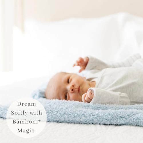 SARANONI Bamboni Baby Blanket | Luxury Plush Super Soft Blanket | Breathable Comfort Infant Baby Blankets for Boys & Girls | Light Blue, Mini - 15” x 20”