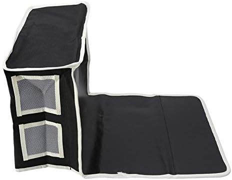 Oxford Bed Pockets Portable Remote Control Bedside Storage Caddy Hanging Organizer Bag with 6 Pockets Bed Sofa Organizer for Magazine Tissue Phone Black