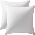 DEZENE Throw Pillow Covers 22x22 Ivory White: Pack of 2 Cozy Soft Velvet Square Modern Luxury Decorative Throw Pillow Cases for Sofa Couch Living Room Bed Home Decor