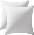 DEZENE Euro Sham Covers 24x24 Ivory White: Pack of 2 Cozy Soft Velvet Square Modern Luxury Decorative Throw Pillow Cases for Sofa Couch Living Room Bed Home Decor