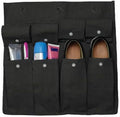 Gilbins Bedside Storage Caddy Cotton Canvas Bed Storage Pocket Bedside Organizer Hanging Bunk Organizer for Camp, College Dorm Rooms Black