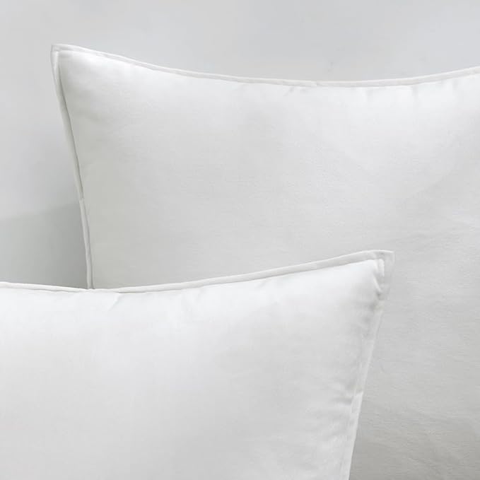 MIULEE Pure White Velvet Throw Pillow Covers 20x20 Soft Decorative Solid Square Cushion Cases Pack of 2 Modern Luxury Home Decor for Couch, Sofa, Bedroom