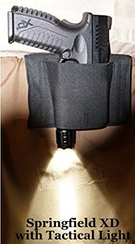 DTOM’s Famous Ain't-Goin'-Nowhere 3-Strip Bedside Holster for Gun with Attached Tactical Light or Laser (Ambidextrous - Low Visibility - BH3 w/ULTRAStick Technology)