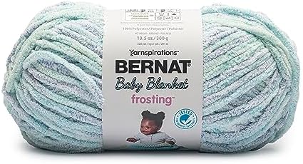 Bernat Baby Blanket Frosting Seaside Yarn - 1 Pack of 10.5oz/300g - Polyester - #6 Super Bulky - 220 Yards - Knitting & Crochet