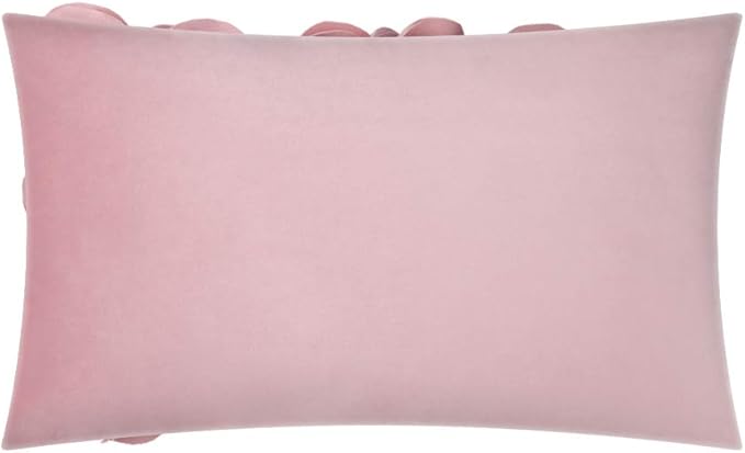 KINGROSE 3D Flower Throw Pillow Cover Home Decorative Pillow Case Sham Soft Lumbar Cushion Cover for Couch Bed Living Room Chair 12 x 20 Inches Rose Gold