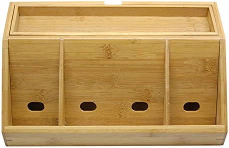Lipper International 812 Bamboo Wood Charging Station for Cell Phones, iPads, Tablets