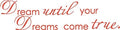 Picniva Orange 7'' X 28'' Dream Until Your Dreams Come True Wall Famous PVC Wall Sticker Decal Quote Art Vinyl