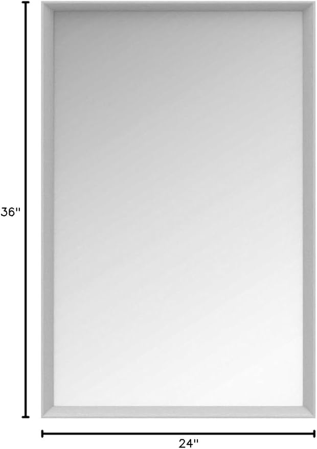 Amazon Basics Rectangular Wall Mount Mirror for Bedroom, Living Room, Entryway, 24" x 36", Peaked Trim, Nickel, Hangs Horizontally or Vertically