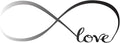 Silver (Chrome Mirror) 12'' X 33'' Wall Stickers Bedroom Decor Infinity Symbol Word Love Vinyl Art Decal