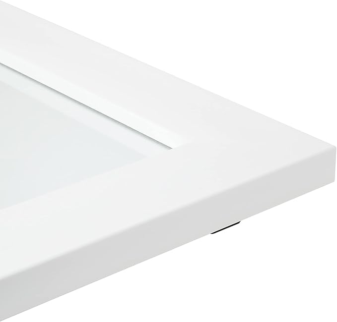 Amazon Basics Rectangular Wall Mount Mirror for Bedroom, Living Room, Entryway, Wide Trim, 24" x 36", White
